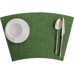 Amdxd 6er Set Tischsets Weihnachten Modern Sektor, 70% Vinyl 30% Polyester Platzset Boho Gewebt Streifen Anti-Rutsch, Tisch-Sets Grün für Zuhause Restaurant Speisetisch, 29x43CM