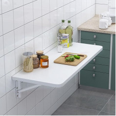 Generisch Wandmontierter Klapptisch für Küche, zusammenklappbar, Frühstücksbar, Esstisch, faltbare Werkbank, Computertisch für Zuhause, Büro, Schlafzimmer, Waschküche, L 120 x B 60 cm