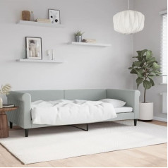 Homgoday Day Bed Couch Bed Single Bed Sofa Bed Lounge Sofa Couch Upholstered Sofa Seater Sofa Youth Bed Guest Bed for Living Room Guest Room Light Grey 90 x 200 cm Velvet
