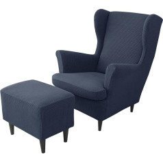 ‎Elysysrl Armchair Throws Elastic 3-Piece Armchair Cover with Ottoman Protective Cover Wing Chair Cover Stretch Cover for Wing Chair (Colour: #27, Size: Wingback Chair Cover