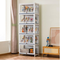 Jfozdm Display Cabinet, Multifunctional Dustproof Glass Display Case, Standing Glass Display Cabinet, Flap Cabinet Door Design, Sealed and Dustproof, Display Case for Offices, Bedrooms, Living Rooms