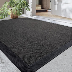 DEXI Dirt Trapper Mat 60 x 90 cm, Washable Non-Slip Doormat for Indoor and Outdoor Use, Absorbent, Robust Door Mat for Entrance, Front Door, Balcony, Grey