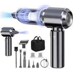 Handheld Vacuum Cleaner Battery, Car Vacuum Cleaner Battery Test Winner 21000PA Handheld Vacuum Cleaner Wireless, 3-Speed 210,000 RPM Electric Dust Blower Compressed Air for Car, Kitchen, Sofa,