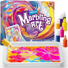 Klever Kits Water Marbling Paint for Children, Magic Marbling Paint Art for Girls from 6-12 Years, Marbling Paint Kit for Boys, Craft Sets for Activities, Birthday Gift