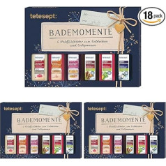 tetesept Bath Moments Gift Set - Bath Additive Tasting Set with Gift Tag - The Ideal Gift for Any Occasion - 1 x Bath Set (6 x 20 ml) (Pack of 3)