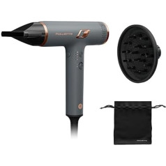 Rowenta Maestria Nano Hair Dryer, 3 Speed/Temperature Combinations, Nano Digital Motor, Air Speed up to 265 km/h, Ultralight Design, 1700 Watt, Grey/Rose Gold, HY8120F0