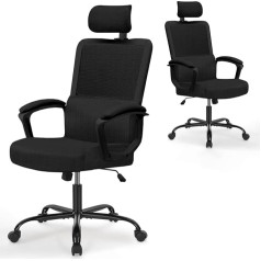 DUMOS Ergonomic Office Chair A Desk Chair with Comfort Armrests Equipped with Comfortable Lumbar Support and Footrest Office Chair Suitable for Home
