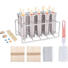 Ice Mold Set, Household Ice Lolly Molds Set Stainless Steel 304 Ice Mold Set
