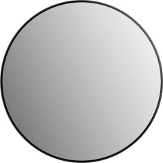 Talos Picasso Black Mirror Diameter 60 cm - High-Quality Aluminium Frame, Round Bathroom Mirror for Stylish Ambience - Elegant Wall Mirror that combines Functionality and Modern Design