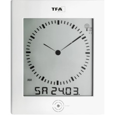 TFA 60.4506 Dialogue Radio Wall Clock with Indoor Temperature Display