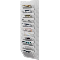 Senhoglb Hanging File Organiser with Levels, Mesh Wall Organiser in Tray, Mounted Magazine Rack, A4 Wall Mounted, Document Holder, Mail Organiser ..