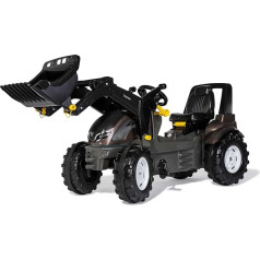 Rolly Toys rollyFarmtrac Premium 730056 Pedal Tractor with RollyTrac Loader, from 3 to 8 Years, with Whisper Tyres, Seat Length and Height Adjustable, Brown