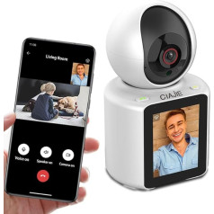 CIAJIE Two Way Indoor Video Camera, 2.8 Inch Screen, Pet Camera, Dog Camera, WiFi Camera, 360° Smart Security Camera, 1080P HD for