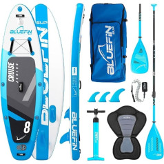 Bluefin Package for Cruise SUP, Inflatable Stand Up Paddle Board, Fibreglass Paddle, Kayak Conversion Kit, All Accessories, Multiple Size: 10'8, 12', 15'