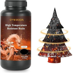 Resin 3D Printer 1000 g High Temperature Resistant 3D Printer Resin Up to 280 °C Liquid Photopolymer Resin for LCD/SLA/DLP 3D Printer (Black)