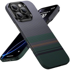 BENKS Case for iPhone 16 Pro Max, Ultra Thin Mobile Phone Case Made of Dupont Kevlar Aramid Fibre, Compatible with Magsafe Magnetic Protective Case with Fusion Weaving, ArmorAir Aurora