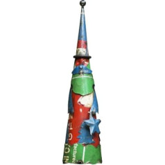 De Kulture Handmade Recycled Iron Santa Clause Collectible Figurine Fence Topper Beautify Garden Balcony Terrace Ideal for Christmas Party Decoration, 3 x 12 (DH) Inches