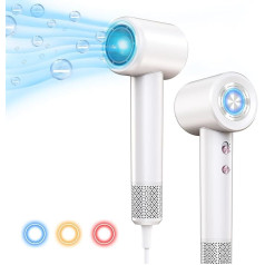 PANAMALAR Ion Hair Dryer, 1600 W Professional Quick Drying 200 Million Negative Ions | 110,000 RPM High Speed | with Rotating Magnetic Nozzle Hair Dryer for Home, Travel and Salon