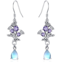 Moonstone Earrings for Women 925 Sterling Silver Peacock / Flamingo / Mermaid / Clover Leaf / Fairy Earrings Gift for Women
