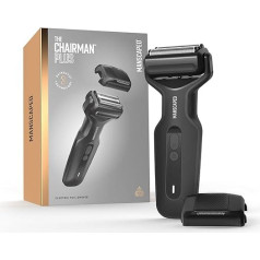 MANSCAPED® The Chairman™ Plus Foil Shaver for Men, Two Interchangeable Blade Heads, SkinSafe® Three-Blade Foil & Precision Chop & Jaw Cutter, Face Shaver, USB-C Charging