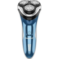 SweetLF Men's Wet/Dry Razor with Beard Trimmer, Rechargeable Razor with 4D Rotation Heads, IPX7 Waterproof Shaving + 120 Minutes Operating Time