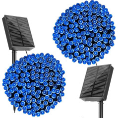 SOLARBABY Solar Fairy Lights Outdoor, 20 m 200 LED Fairy Lights, Outdoor Solar IP65 Waterproof Solar Fairy Lights, Outdoor Weatherproof for Garden, Balcony, Patio Decorations, Pack of 2 (Blue)