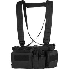 MiOYOOW Chest Rig Bag, Radio Walkie Talkie Chest Bag Carry Bag for Men Hunting Training, black
