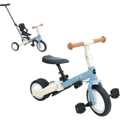 Olmitos Evolutionary Baby Tricycle, 5-in-1, Kids Bike from 1 Year to 5 Years, from Tricycle to Bike with or Without Pedals - Adjustable and Transformable (Blue)