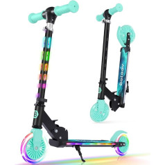 BELEEV V3 Scooter Children 6 Years, Upgrade with LED Luminous Wheels, Steering Column and Deck, 4 Height Adjustable, Foldable Scooter Children 5 Years, 2 Wheels Scooter with Stand for 3-12 Years Girls
