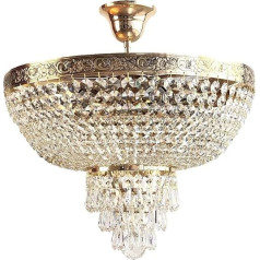 PGA Lights Crystal Ceiling Light Diameter 50 cm Gold Made of Cut Crystals