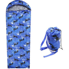 Kids Sleeping Bags - Camping Sleeping Bags with Carry Bag - Compact Sleeping Bag for Hiking, Backpacking, 3 Seasons, Warm and Cool Weather, Lightweight, Waterproof, Outdoor Travel for Boys