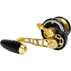 Fishing Reels Alarm Full Metal Alloy Fishing Reel Trolling Reel All-Metal Max Pull Force 35Kg 11BB Drum Reel Carp Reel (Color : Black Left Hand, Size : 5000)