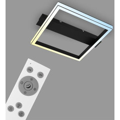 BRILONER - LED Ceiling Light Dimmable, LED Ceiling Light, Lamp, Living Room Lamp, Bedroom Lamp, Adjustable Colour Temperature, Remote Control, Night Light and Timer Function - 420 x 360 x 70 mm (L x W
