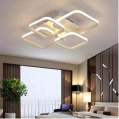 Comely 60 W LED Ceiling Light, Modern, 4500 LM Ceiling Light LED, Simplicity 4 Square LED Lamps, Ceiling Lights for Kitchen, Bedroom, Dining Room, Corridor, Warm White 3000 K