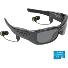 Hereta Camera Sunglasses, Bluetooth Sunglasses, Full HD 1080P Video Camera Glasses with UV Protection, Polarised Lens for Outdoor and Travel, SM-21B