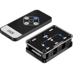 COOIDEA SPDIF Toslink Automatic Switcher 3 in 1 Out, Digital Optical Switch with Wireless Remote Control, Supports 192k/24Bit PCM2.0 DTS Dolby-AC3, Compatible with TV/Xbox/Blu-Ray Player