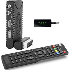 SQUADO DVB-T2 HD 1080p Digitaler Terrestrischer Receiver mit HDMI-Ausgang, H265/HEVC 10-Bit, Universal-Fernbedienung 2-in-1, LED-Display