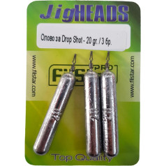 PRO FILSTAR Drop Shot Lead Set 3 Pieces 20 g - Dropshot Lead - Fishing Weights Set with Swivels - Fishing Weights - Jig Heads - Fishing Lead - Fishing Set - Fishing Weights - Bullet Lead - Fishing