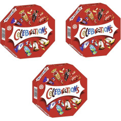 Celebrations Gift Box 3 x 269 g Birthday Christmas Biscuit with Milk Chocolate Mars Snickers Twix Bounty Milky Way Galaxy Caramel Maltesers Teasers