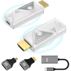 HDMI Wireless Transmitter and Receiver, Wireless HDMI Extender for Streaming Video and Audio from Laptop/PC/Camera to Monitor/Projector/TV, 2.4G/5G HDMI Radio Transmission, Plug & Play (30m)