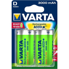 Varta Power Accu D 3000mAh - Battery (Nickel-Metal Hydride (NiMH), Blue, Green, (D), CR2032
