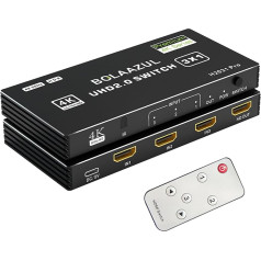 BolAAzuL HDMI Switch 3 in 1 Output 4K@60Hz HDMI to HDMI Port Extender HDMI Hub Video Switch with Remote Control for 3 Input Support 3D HDCP2.2 HDR for PS5/PS4Pro/PS4, Xbox Series