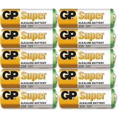 GP – Pack of 10 Alkaline Batteries 23 A – 12 V