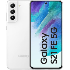 Samsung Galaxy S21 FE 5G Android smartphone, no contract, 6.4 inch Dynamic AMOLED display, 4500 mAh battery, 128 GB/6 GB RAM, white