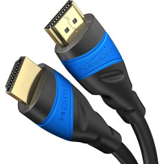 KabelDirekt 4K HDMI Cable - 2x 7.5m - 4K@60Hz (Extra Copper for up to 18Gbps and Ultra HD/4K - Compatible with HDMI 2.0, High Speed with Ethernet, Blu-ray/PS5/Xbox Series X/Switch, Black)