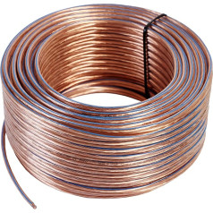 Misterhifi 10 m Speaker Cable 2 x 2.5 mm², Stranded Wire: 2 x 78 x 0.2 mm, Transparent Insulated, 99.99% OFC Copper Cable, Made in Germany, Speaker Cable/Audio Cable for Speakers and Home Cinema