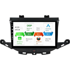 MISONDA Android 14 Carplay Car Radio for Opel Astra K 2015-2019, 4GB + 64GB 9 Inch IPS Touchscreen with Carplay Android Car Mirror Link Weather Display SWC FM AM Bluetooth