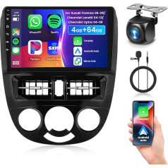 6G + 128G 8-Core podofo 10 Inch Car Radio Bluetooth for Ch-evrolet Lacetti J200 04-13/Suzuki Forenza 06-08/Chevrolet Optra 04-09 Carplay Android Car, WiFi GPS Navi HiFi/RDS/FM DSP with AHD Reversing
