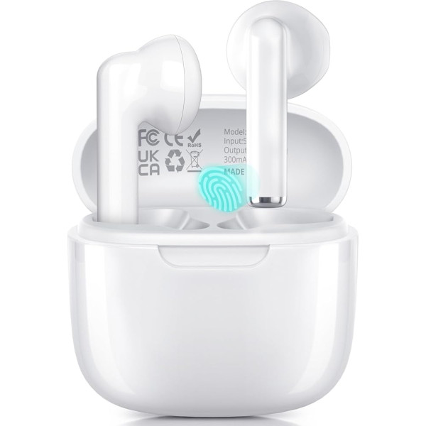 AsiceSound Bluetooth Kopfhörer, Kopfhörer Kabellos Bluetooth 5.3 mit 4 ENC Mikrofon, In Ear kopfhörer Bluetooth mit HiFi Stereo Tiefer Bass, IP7 Wasserdicht Kopfhörer Sport USB-C