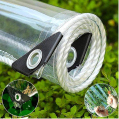 Transparent Tarpaulin with Eyelets, Waterproof Transparent Tarpaulin, PVC Transparent Tarpaulin, Foldable, Tear-Resistant, Weatherproof for Camping, Balcony, Gazebo, Patios, Garden, Side Wall (2.5 x 3